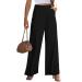 Vetinee Wide Leg Casual Dress Pants for Womens High Waisted Work Pants with Pockets Trousers for Business Office M Black