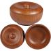 Doitool Men's Shaving Bowl with Lid - Wooden Brown 9.7x9.7 cm | Ideal for Shaving Soap Foam & Brushes | Premium Grooming Accessories - Buy Online on GoSupps.com