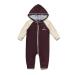 BONVERANO Baby Boys Swimsuit Toddler Bathing Suit Zip-up Full-Zip Hoodie One Piece Swimwear with UPF 50+ Sun Protection 3-6 Months Brown