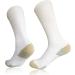 Mens Diabetic Non-Binding Crew Socks - Cushioned for Edema and Swollen Feet - White/Khaki (3 Pairs) - Buy Online on GoSupps.com