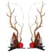 minkissy 3 Pairs Luminous Antler Hair Clip Reindeer Horns Hairpin Glowing Antlers Barrette Christmas Hair Accessories Costumes Xmas Deer Antler Hair Barrettes Cute Christmas Hairpins Girl