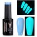 YOKE FELLOW Glow in the Dark Gel Nail Polish 10ML Fluorescent Neon Blue Glow Gel Polish UV Gel Polish Nail Art for Halloween Women Girls Nail Lamp Needed