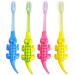 Zumaha loose children's toothbrush in crocodile form hand toothbrush for children aged 3-10 years pack with 4 toothbrushes to protect sensitive gums clean