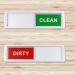 2 Pieces Dishwasher Clean Dirty Sign Slide Clean Dirty Indicator Easy to Read Clean Dirty Sign with Clear Bold and Colored Text for Dishwasher silver