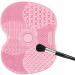 Makeup Brush Cleaner Mat Make Up Cleaning Pad Cosmetic Cleaning Pad Scrubber Board Tool with Suction Cups Pink normal