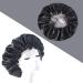 Satin Silk Shower Cap for Night Sleeping - Black | Adjustable & Reusable Bonnet - Buy Online on GoSupps.com