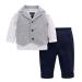 famuka Baby Boy Formal Wedding Outfit Suit Gentleman Tuxedo 3 Piece 9 Months Grey