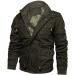 Hanxiulin Men's Fleece Plush Jacket - Warm Oversized Zippered Winter Coat with Hood | Perfect for Hiking & Cold Weather Army Green - Buy Online on GoSupps.com