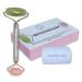 GEM PWR Rose Quartz + Jade Roller for Face and Neck Massage  Dual Gemstones with Durable Steel Handle and Travel Bag. Minimize Wrinkles  Reduce Puffiness and Restore Skin's Elasticity and Radiance Jade + Rose Quartz