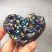 Natural Crystal Rough Natural Amethyst Geode Heart Shaped Stone Crystals Stones Titanium Rainbow Aura Amethyst Cluster Angel Aura Quartz - (Size: 60-80mm) Small