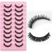 Eyelashes Russian Strip Lashes Natural Fluffy Wispy D Curly Effect Hybrid Strip Lashes Look Like Extensions 10 Pairs (D-01) - Buy Online on GoSupps.com