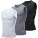 EXPECTSKY Ionic Shaping Vest Guys Men Chest Gynecomastia Compression Top to Build a Perfect Body 3pcs 3XL