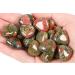 XIANNVXI 10 PC Crystals Stones Heart Stone Unakite Healing Crystal Gemstones Set Polished Natural Lucky Stones Pink Green Thulite