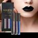 3Pcs Matte Lip Gloss Set 24 Hour Matte Liquid Lipstick Set Lip Stain Black lipstick Long-Lasting Waterproof Lipgloss Gothic Makeup Gift Lipsticks Set Dark Black Blue Purple (07) #07 - Buy Online on GoSupps.com