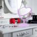 2 Pack Heart Mirror - Double-Sided Rotatable Cosmetic Mirror for Girls Bedroom (Pink & Purple) - Buy Online on GoSupps.com