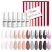 Vishine Gel Polish Set - Nude Gray Series 12 Colors Nail Art Gift Set Soak Off UV Nail Gel Kit 8ml