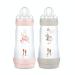 MAM Set of 2 Easy Start Anti-Colic Bottles (320 ml) Baby Bottle Ideal for Mixed Breastfeeding Teat Flow 3 Vented Base Anti-Colic Blush & Dune One Size
