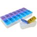14 Compartments Pill Organizer Box - Weekly AM/PM Classic Pill Planner Purple & Blue - Order Internationally - Buy Online on GoSupps.com