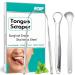 Tongue Scraper Set Cleaner for Adults Kids Surgical Grade Stainless Steel Metal Dental Kit Professional Fresh Breath Maintains Oral Hygiene Scrapers Plaque Removal (3 Pcs)