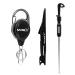SAMSFX Fly Fishing Knot Tying Tool for Hooks, Lures and Lines, Quick Loop Tyer, Zinger Retractors Combo 4" Black Knot Tool with Retractor & Hook Remover