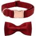 Lionet Paw's dog collar with fly - comfortable silk Christmas dog collar with removable fly for puppies and cats neck 20-30cm XS (1 Pack) red