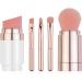 5 in 1 Makeup Brush Portable Electroplated Soft Hair Eyebrow Eyeshadow Brush for Office Lady (Electroplated Rose Gold) - Buy Online on GoSupps.com