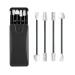 Upgraded Reusable Cotton Swabs 4 Pcs  Uramoto Silicone Ear Swabs Rough Friction Cotton Swabs for Ears Cleaning  Love Shape Swabs for Cosmetic Makeup Beauty-Black 4 Pcs Black