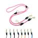 Dog leash 2m Velvetier adjustable for large and medium -sized dogs |Paracord F hrleine |Nylon double linen with 2 carabiners (neon pink 2.2 m x 1.1 cm) 2.2 m x 1.1 cm neon pink