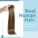 FSHINE Real Hair Clip-In Extensions - Chestnut Brown & Honey Blonde - 30cm Remy Thick 80g - 7 Pieces #4P27 - Smooth Clip-In Extensions for Women - Buy Online on GoSupps.com