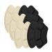 iplusmile 6 Pairs Heel Pads Sponge Heel Cushions Anti-Slip Heel Grips Liner Cushions Inserts Foot Pads Self-Adhesive Foot Care Protectors for Loose Shoes Beige Black