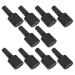 Gatuida Lot de 10 Flacons Vernis Ongles 10 Ml Verre Noir Mat Forme Aplatie Bouchon et Pinceau Outil Rangement Manucure pour Nail Art et Accessoires Beaut Ongles
