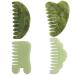 Jade Kamm natural jade comb 4Pcs 4 stile scalp gua Sha comb stress relief gua Sha comb smooth jade kamm scalp massaget for head -face -Handwriter -leg gifts gua Sha combb