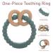 Shop Meanus Teething Rings for Babies - BPA-Free Silicone & Beech Teething Toy in Hunter Green - Buy Online on GoSupps.com