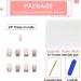 24Pcs Black Butterfly Square Press On Nails | French Tips with Removable Glue | Artificial Glitter Fake Nails for Women and Girls - Buy Online on GoSupps.com