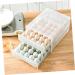 Hohopeti Serving Tray 2pcs Egg Storage Box Containers for Food Drawer Egg Container Kitchen Egg re-usable White 26x34x17cm - Buy Online on GoSupps.com