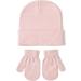 XYIYI Newborn Baby Winter Beanie Hat Mitten Set - Pink2 | Infant Toddler Warm Knitted Hat Glove Set for Boys Girls 3-18 Months - Buy Online on GoSupps.com
