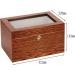 Cigar Boxs Cigar Case Cigar Box Desktop Cigar Humidor Case Glasstop Cigar Storage Box Cherry Finish with Hygrometer and Humidifier Holds 50 Cigars - Buy Online on GoSupps.com
