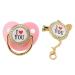 Stylish Pink Baby Pacifier with Chain Clip | Bling Infant Dummy for Newborns (6-18 Months) - Buy Online on GoSupps.com