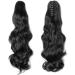 18 Dark Black Wavy Ponytail Extension Clip | Claw Jaw Hairpiece for Women/Girls - Buy Online on GoSupps.com