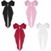 Sibba Satin Hair Barrettes Set - 4Pcs Big Bow Clips with Long Tail, 90's Vintage Hairpins for Women and Girls - Dress Up Accessories and Cute Gifts in Black, White, Pink, and Wine Red - Buy Online on GoSupps.com