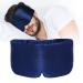 ATREEEBAG silk sleep mask for women and men 100% skin -friendly silk eye mask large night mask with adjustable Velcro tape at home and when traveling 1 piece (navy blue)