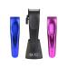 StyleCraft Ergo Professional Microchipped Magnetic Clipper with 5 Guards Charging Stand and 3 Customizable Colored Lids (Black Pink Blue)