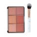 Paminify 6 Colors Face Blush Palette Matte Mineral Blush Powder Contour and Highlight Blush Makeup Palette rubores de maquillaje Bright Shimmer for Cheek lip and eye  with Marble Brush 01 01 blush palette