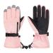 Ski Gloves for Men Women Waterproof Snow Ski Gloves for Winter Snowboard Medium Pink