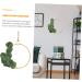 Alipis Wrought Iron Gate Hanging Wreath Decor Eucalyptus Hoop Wreath Valentine's Day Garland Household Green 20x20cm - Buy Online on GoSupps.com