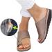 Sandals for women comfortable platform sandals orthopedic shoes PU leather flat sole large toe foot correction sandals orthopedic bunion corrector slides for family and friends 06.40 7 40 EU