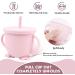 Linowos 2-in-1 Snack Cup & Spill-Proof Sippy Cup - Silicone Toddler Snack Cup with Level Indicator | Perfect for Babies & Toddlers Training - Pink - Buy Online on GoSupps.com