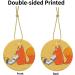YYHHAOFA Sunflower Seeds and Foxes Prints Christmas Ceramic Round Pendant Decoration - Festive Hanging Ornament for Stores and Homes -2.9 in - Buy Online on GoSupps.com