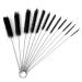Libcflcc difficult to reach corner cleaner 12-part straw brush set easy to use widespread for beak cups cups water bottles reusable black