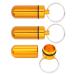 Portable Aluminum Alloy Keychain Pill Holder/Case+O-Ring Holds Aspirin Ibuprofen Advil Pain Medication Vitamin Herb Waterproof Travel Pill Fob Emergency EDC Key Ring Capsule-Gold 3 PCS